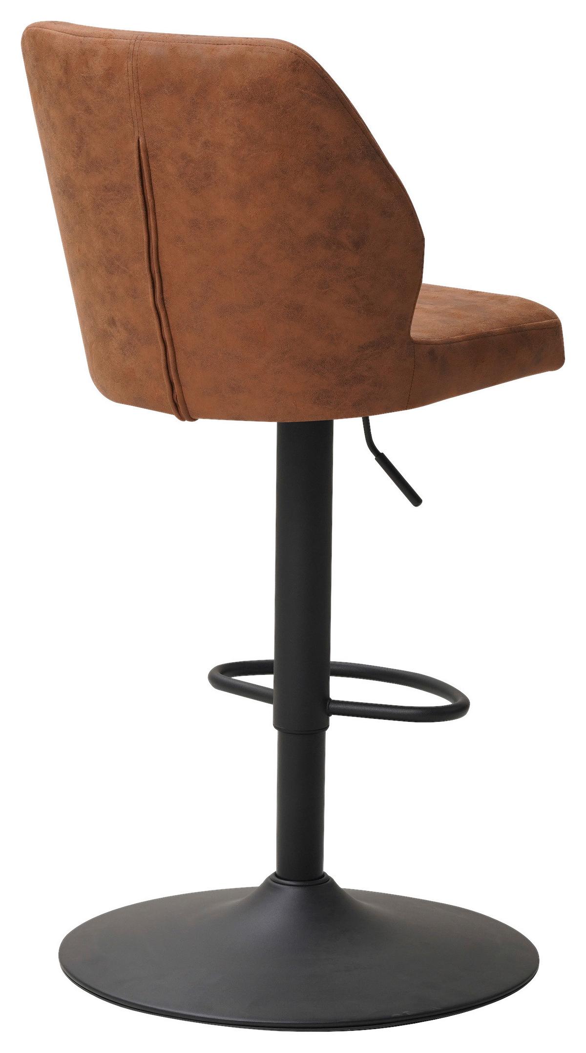 Barhocker-set Grayson - Cognac/Schwarz, KONVENTIONELL, Textil/Metall (42/114/52cm) - MID.YOU