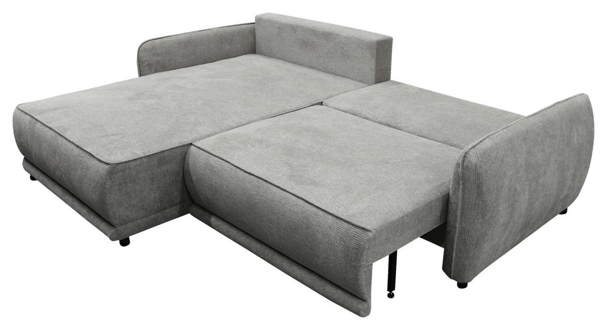 Ecksofa Fresh Grau 195x264 cm - Beige/Schwarz, Design, Textil (195/264cm) - MID.YOU