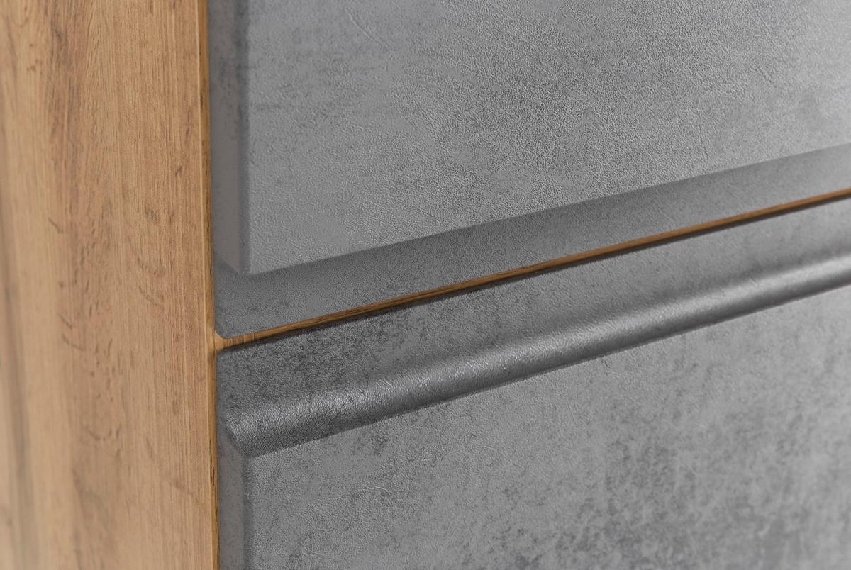 Hochschrank Varese B: 40 cm Hellgrau/Eiche Wotan - Eiche Wotan/Hellgrau, MODERN, Holzwerkstoff (40/180/35cm) - Held