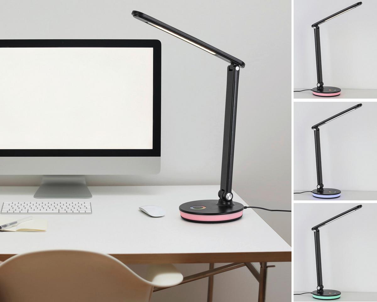 LED-Schreibtischleuchte Luana - Chromfarben/Anthrazit, MODERN, Kunststoff (33/16,5/40cm) - Luca Bessoni