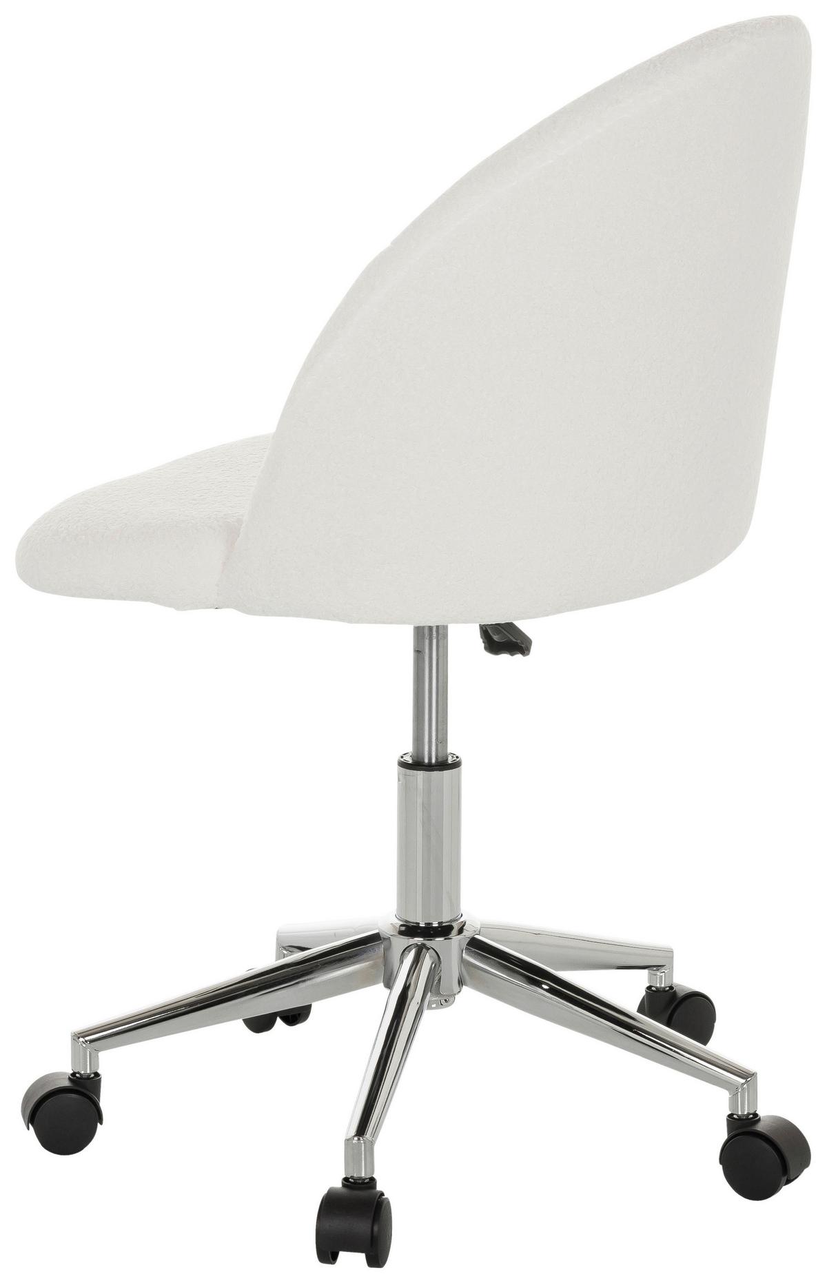 Drehstuhl Solao Ted - Chromfarben/Weiß, Basics, Kunststoff/Textil (49/77-87/55cm) - MID.YOU