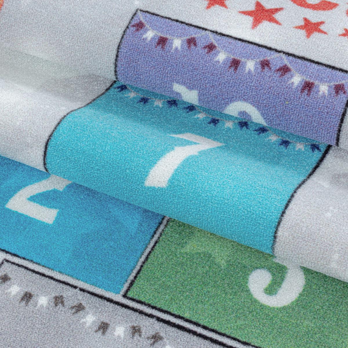 Spielteppich Hüpfspiel Zirkus Grau/Bunt Play 140x200 cm - Grau, Trend, Textil (140/200cm)