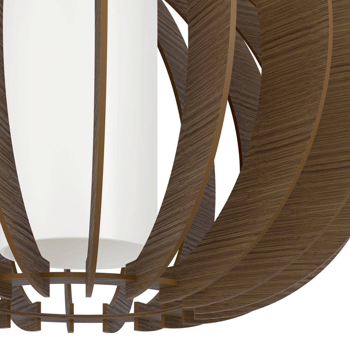 Hängeleuchte 95591* Stellato 3 - Braun/Weiß, Natur, Glas/Holz (40/130cm) - Eglo