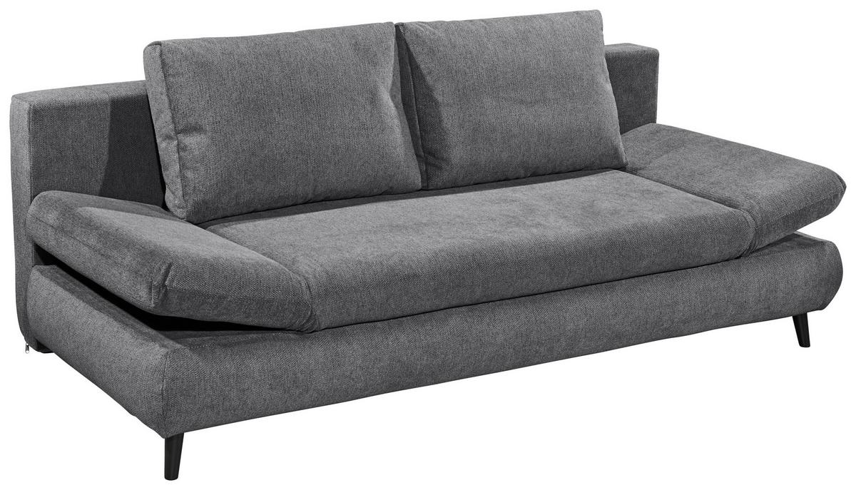 Schlafsofa Sunny 3dl Anthrazit B: 212 Cm - Anthrazit/Schwarz, KONVENTIONELL, Holzwerkstoff/Textil (212/88/101cm) - MID.YOU