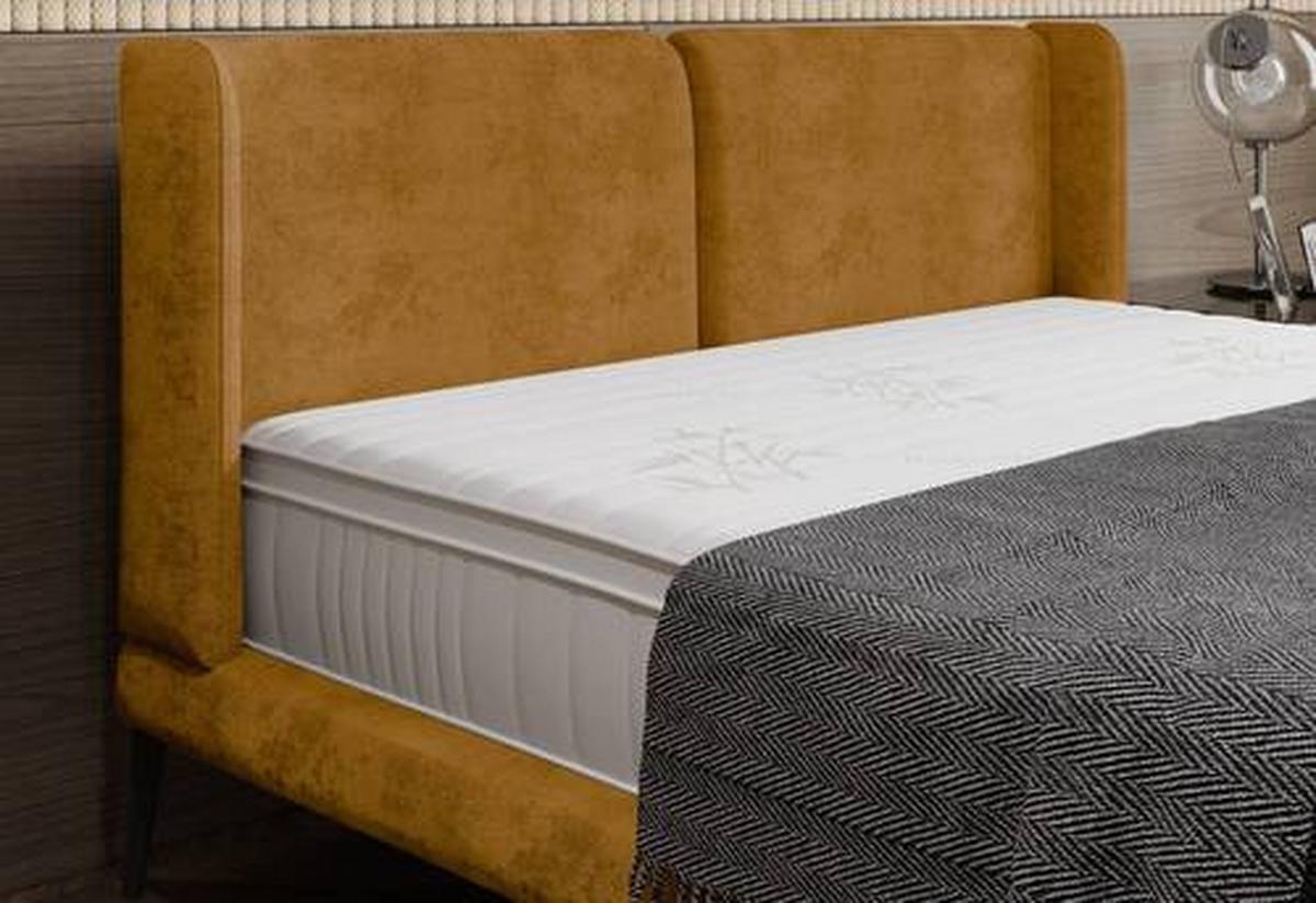 Polsterbett Tessina Sorisso - Currygelb/Schwarz, MODERN, Textil (180/200cm) - Livetastic