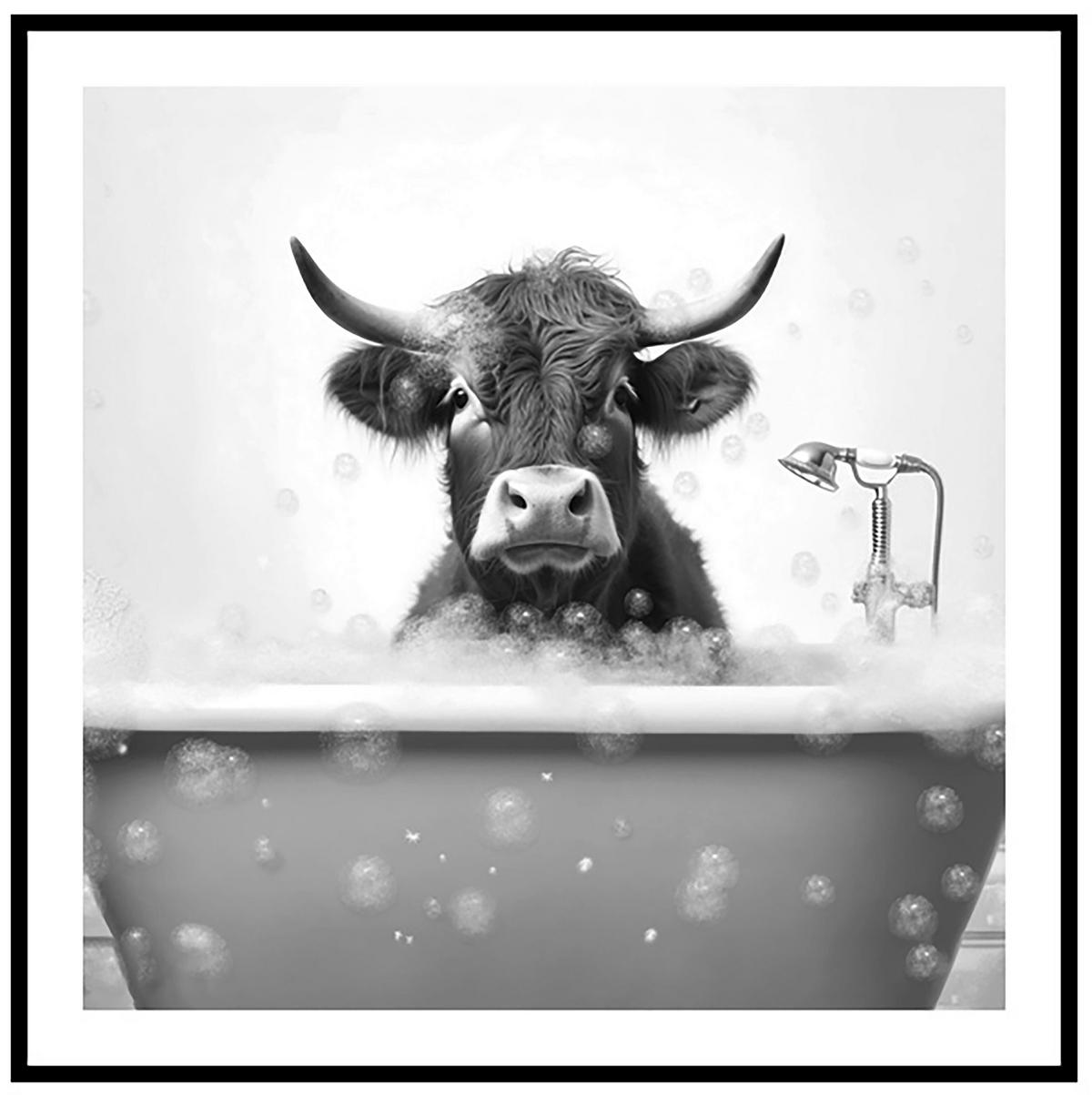 Leinwandbild Coco - Schwarz/Grau, KONVENTIONELL, Holzwerkstoff/Kunststoff (50/50/2,5cm) - Luca Bessoni