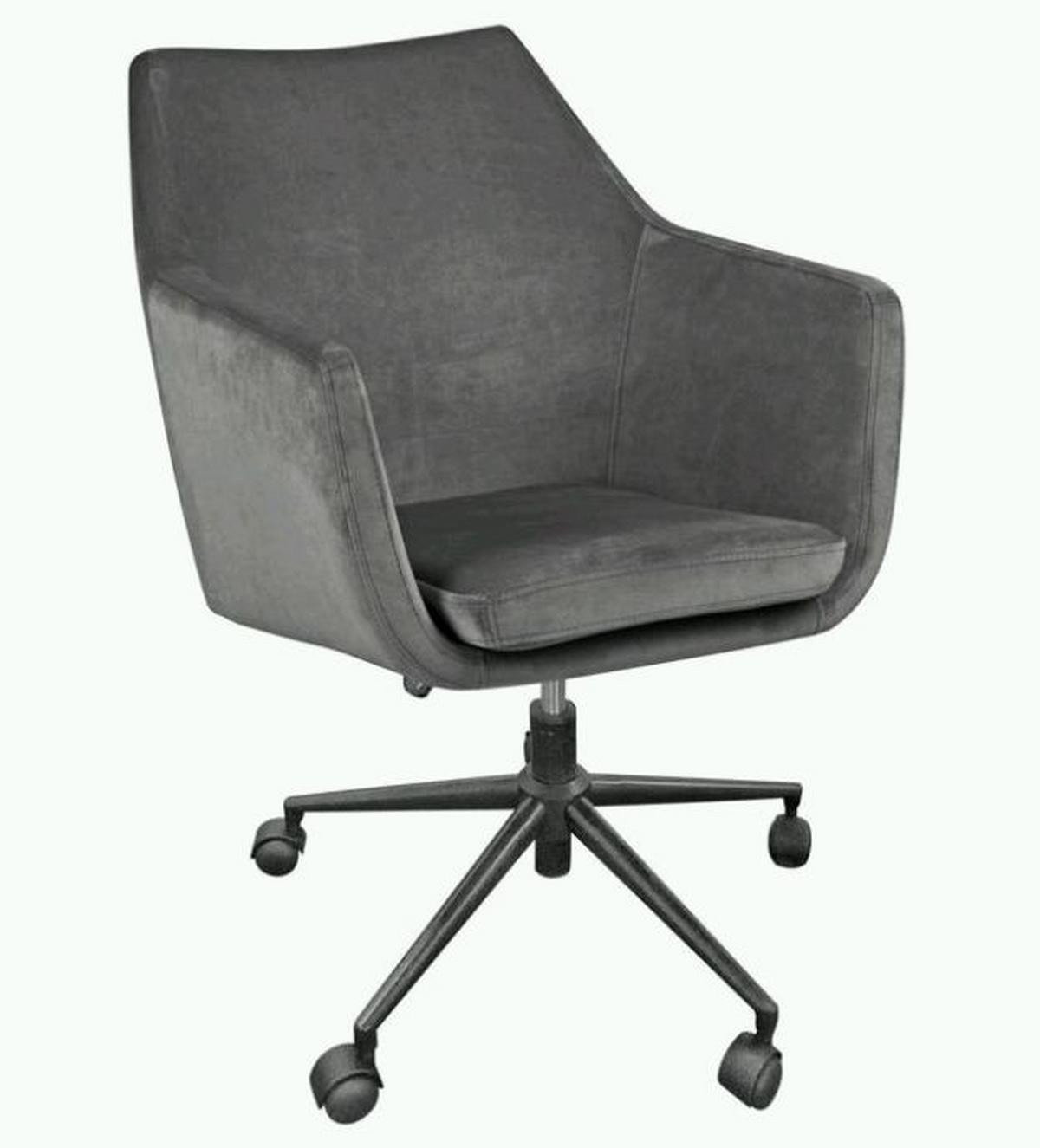 Kancelářská židle ze sametu Nora samet tmavěšedá - černá/tmavě šedá, Design, textil (58/91/58cm) - Carryhome