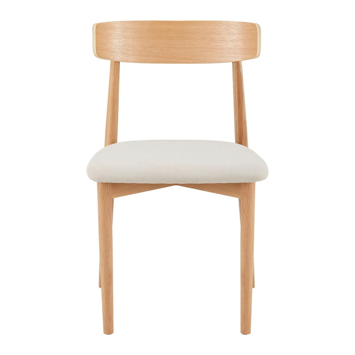Židle NOAH dubové dřevo/béžová - přírodní barvy/béžová, Moderní, dřevo/textil (47/78/51cm) - Bessagi Home