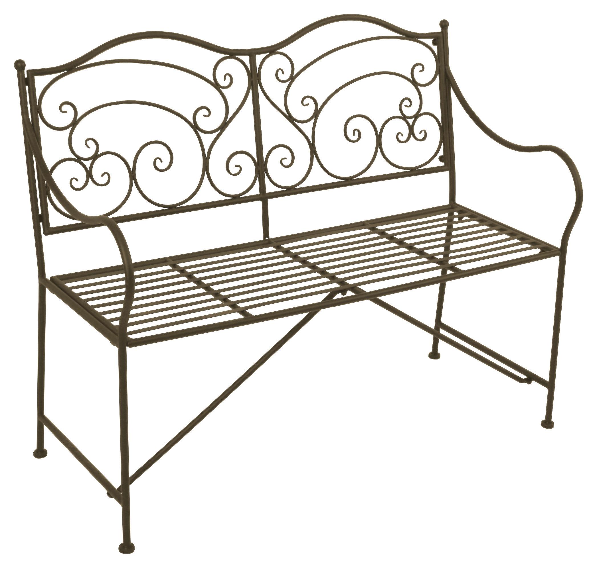 Gartenbank Stahl 2-Sitzer Vesuv mit Rückenlehne - Rostfarben, MODERN, Metall (106/92/54cm)