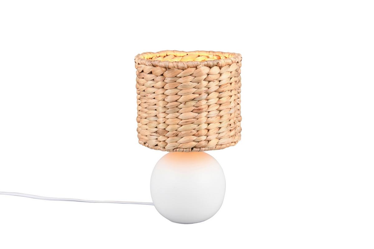 Tischleuchte 518900101 Vina - Braun/Weiß, Basics, Naturmaterialien/Keramik (18/29cm) - Trio Leuchten