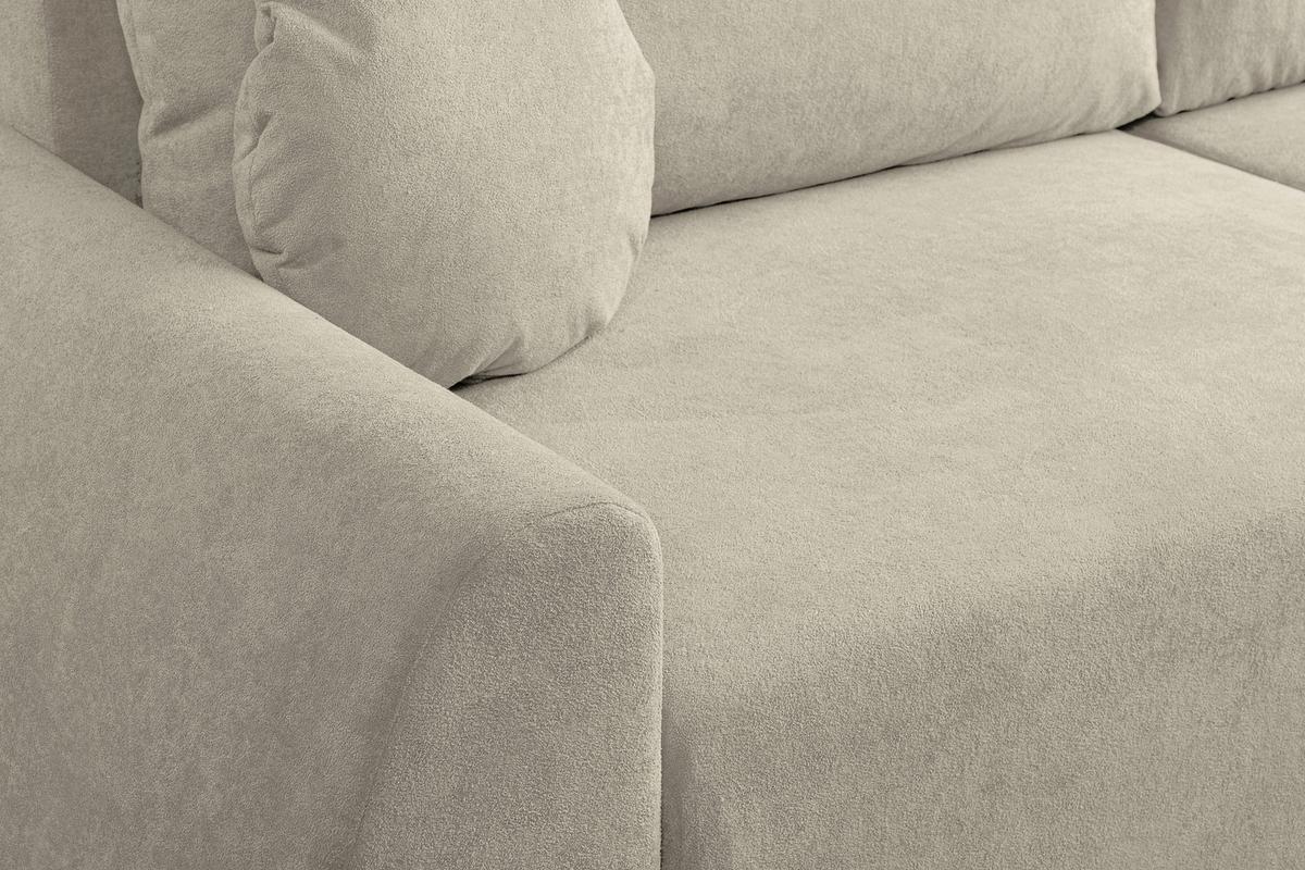 Schlafsofa Almi Boucle Beige, B: 260 Cm - Beige/Schwarz, Design, Textil (260/100/80cm) - Livetastic