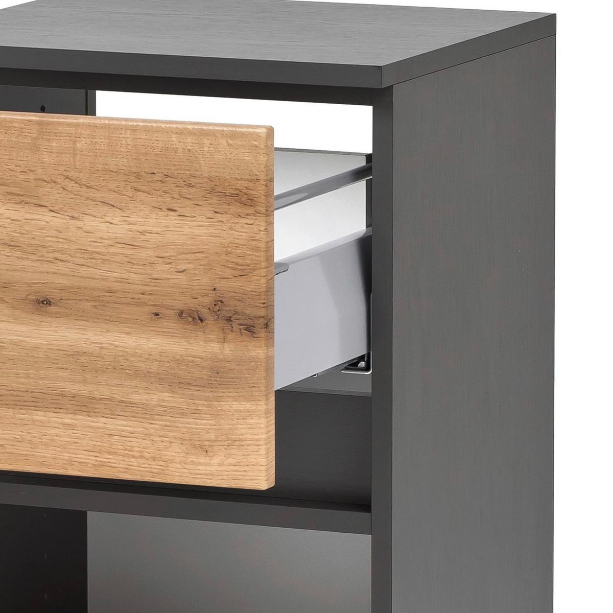 Badezimmer Unterschrank Kopenhagen BxH 40x79 cm - Eichefarben/Silberfarben, KONVENTIONELL, Holzwerkstoff (40/79/35cm) - Held