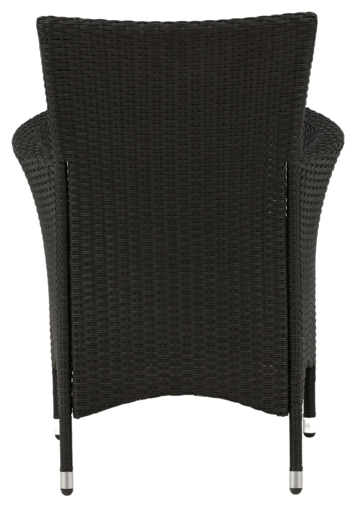 Gartensessel Stapelbar Knick 2er-Set Kunststoff/metall - Silberfarben/Schwarz, KONVENTIONELL, Kunststoff/Metall (60/88/60cm) - Gardenson