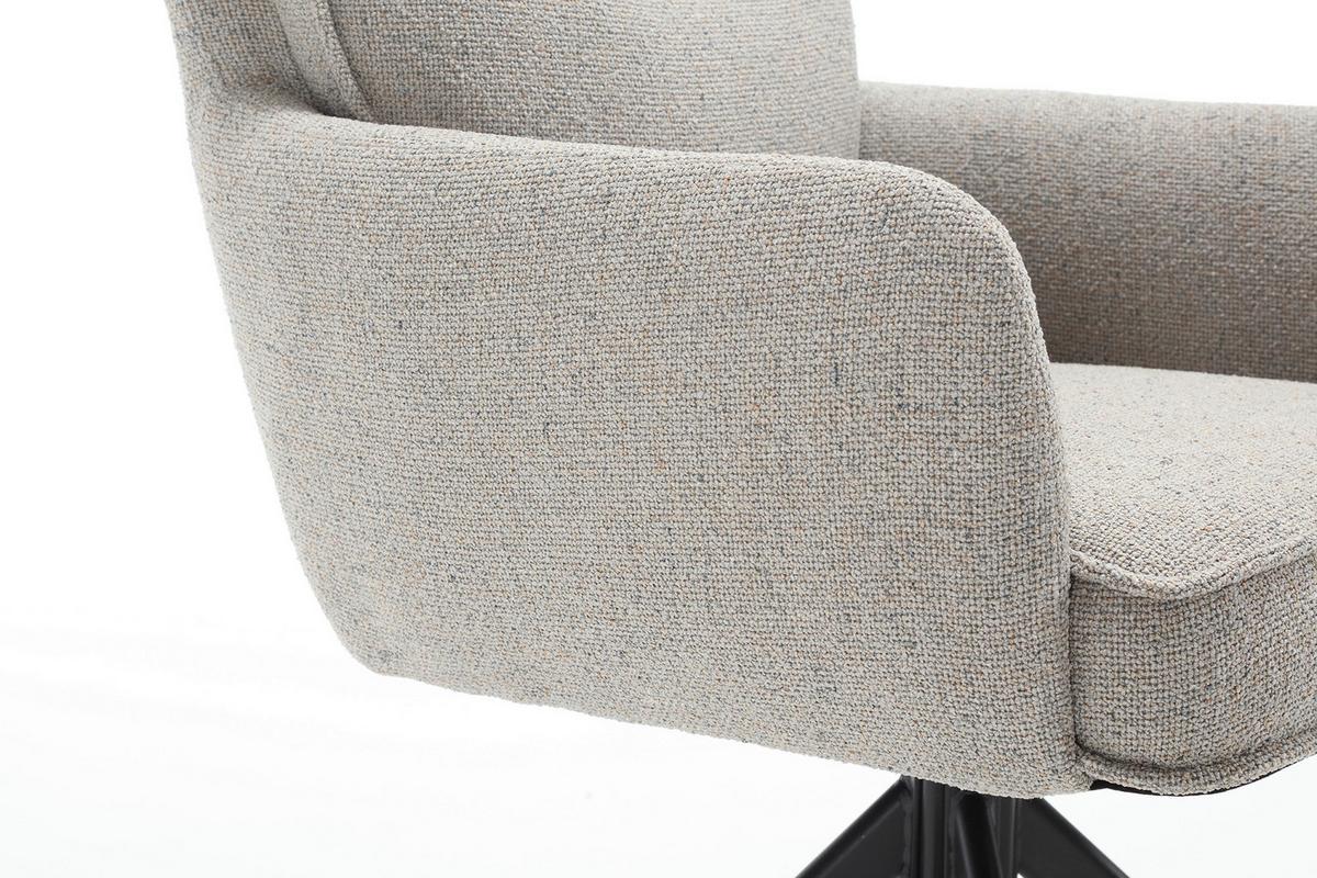 Armlehnstuhl Grau B: 60cm - Schwarz/Grau, MODERN, Textil/Metall (60/93/67cm) - Livetastic