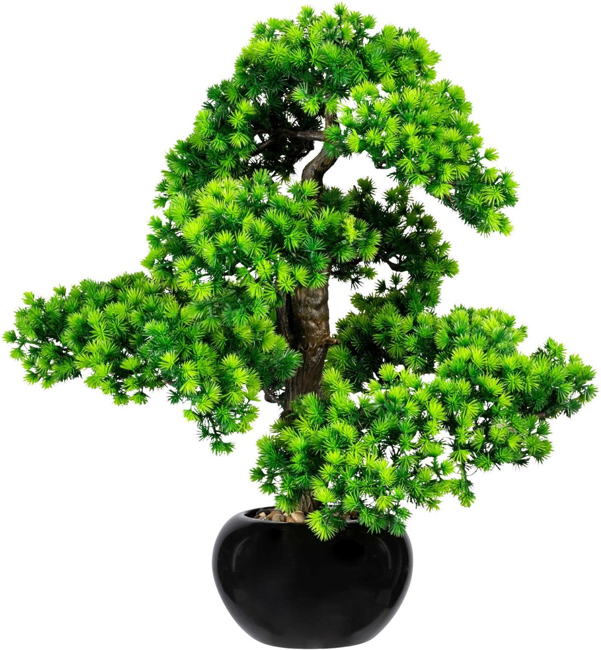 Kunstpflanze Bonsai Inkl. Topf D: 20 Cm - Schwarz/Braun, Design, Keramik/Kunststoff (60cm) - P & B