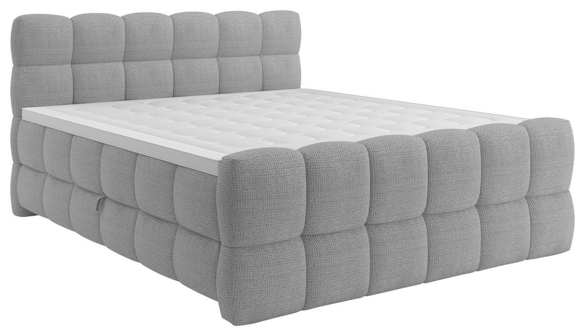 Boxspringbett Brisbane inkl. Bettkasten 160x200 - Hellgrau/Schwarz, Trend, Holz/Holzwerkstoff (160/200cm) - Sembella
