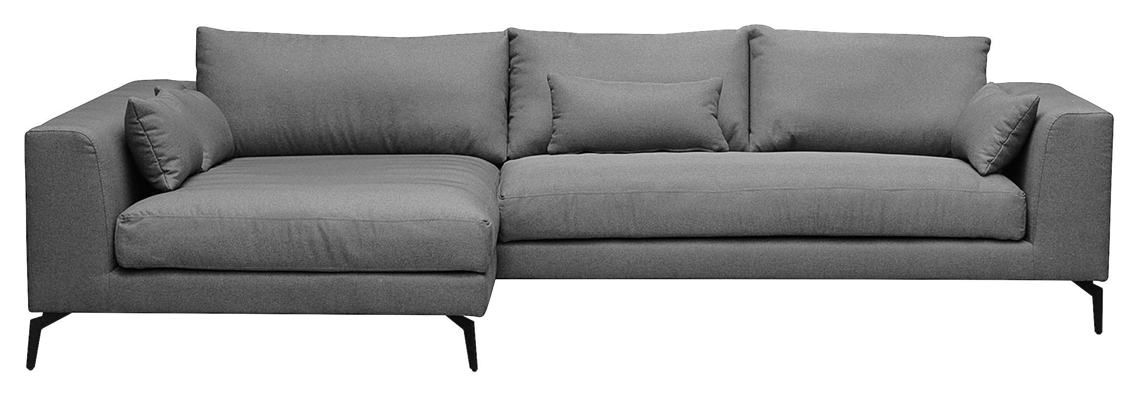 Ecksofa Berlin Dunkelgrau S: 172 cm - Dunkelgrau/Schwarz, Design, Textil (172/313cm) - Livetastic