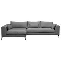 Ecksofa Berlin Dunkelgrau S: 172 Cm - Dunkelgrau/Schwarz, Design, Textil (172/313cm) - Livetastic