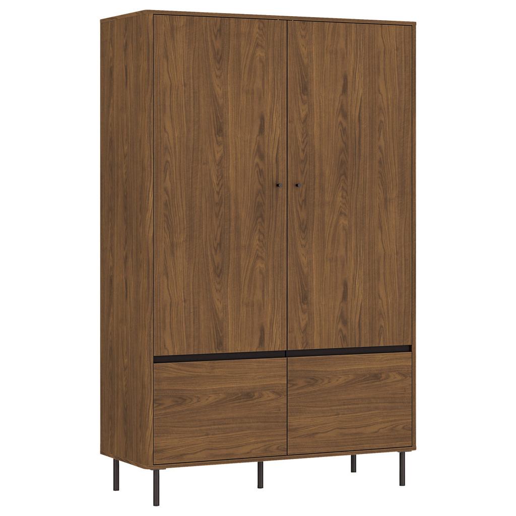 Schrank Revillo Schwarz/Nussbaumfarben B:120cm