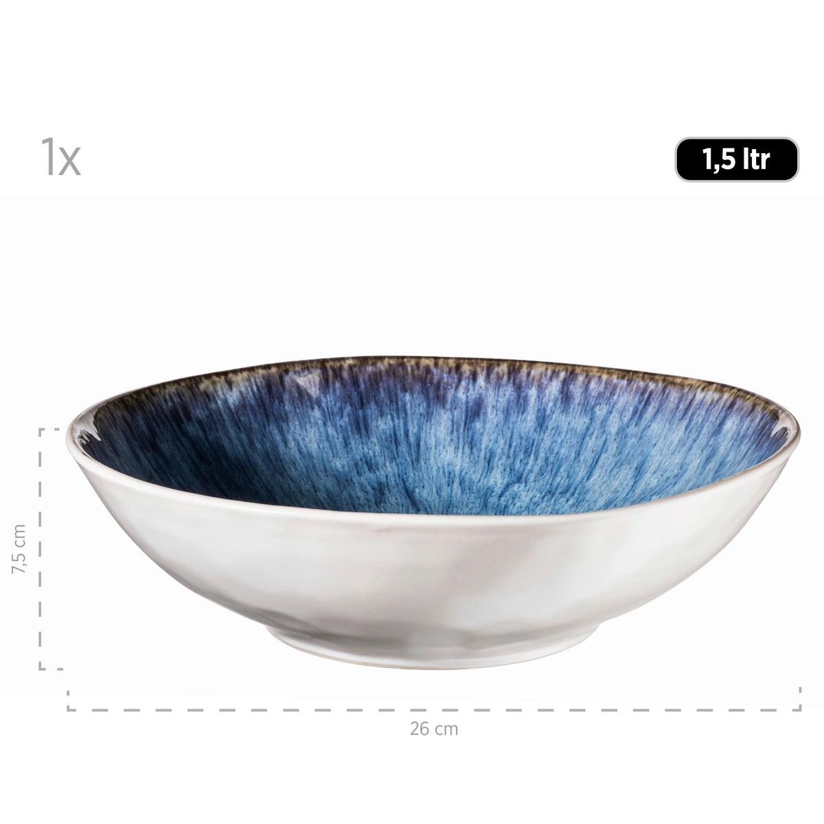 Schüsselset Frozen Keramik 9-Tlg. Blau - Blau, Basics, Keramik (26/7,5/26cm) - Mäser