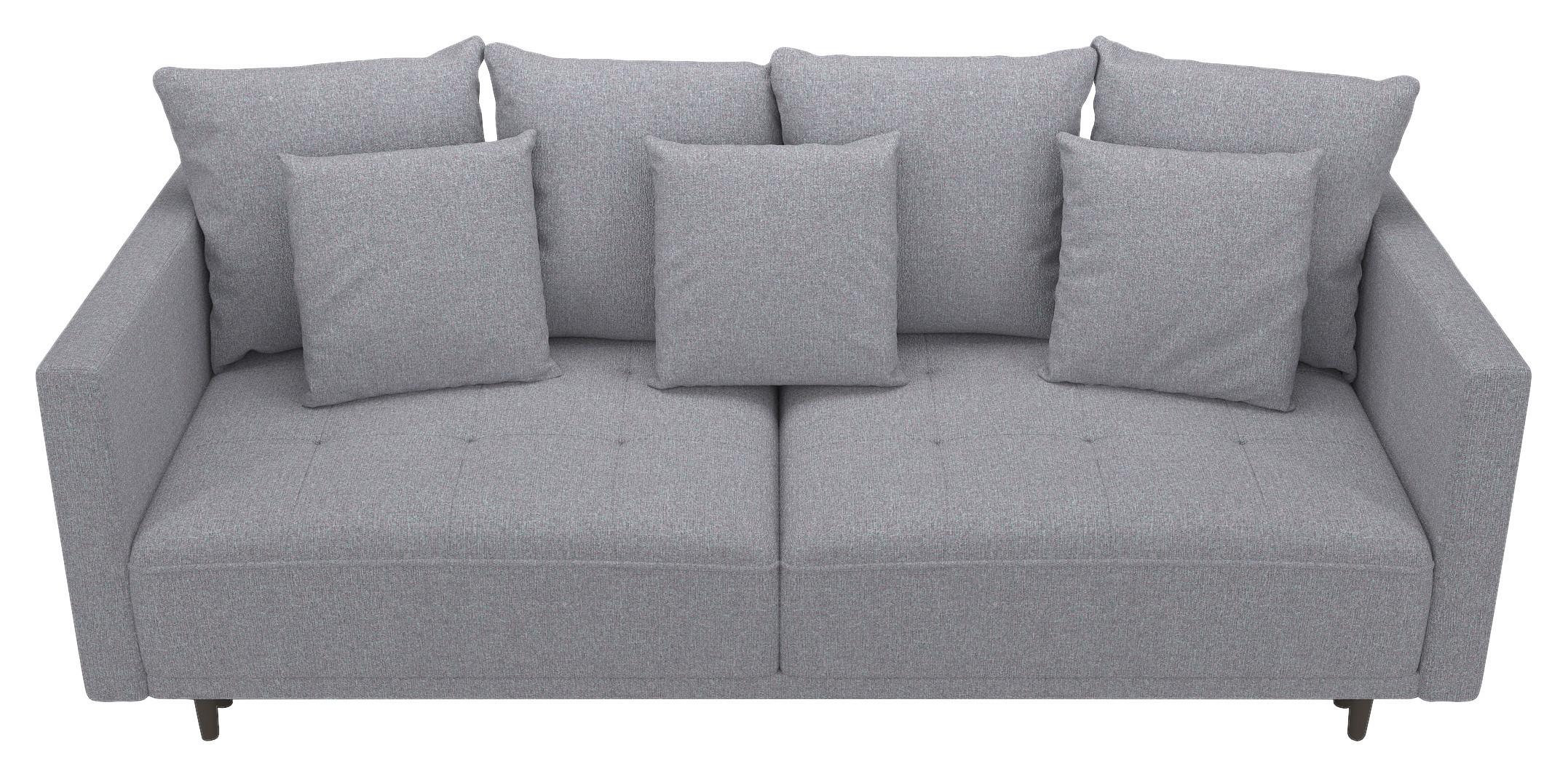 3-Sitzer-Sofa mit Schlaffunktion Sofia B: 223 cm - Schwarz/Grau, Design, Textil (223/96/95cm) - MID.YOU