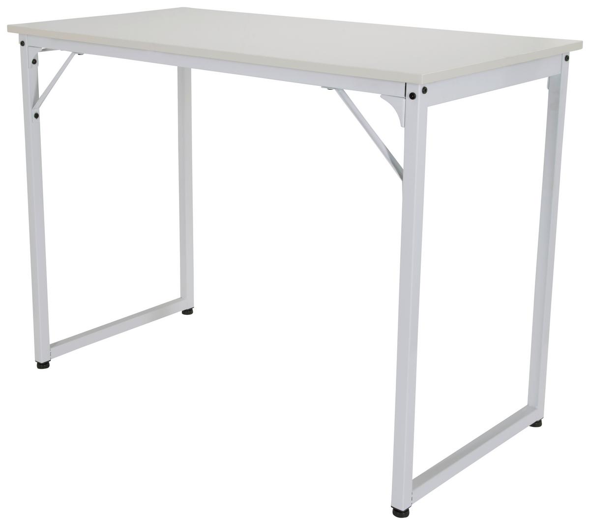 Schreibtisch Workspace I Weiß - Weiß, Basics, Holzwerkstoff/Metall (120/50/74cm) - MID.YOU