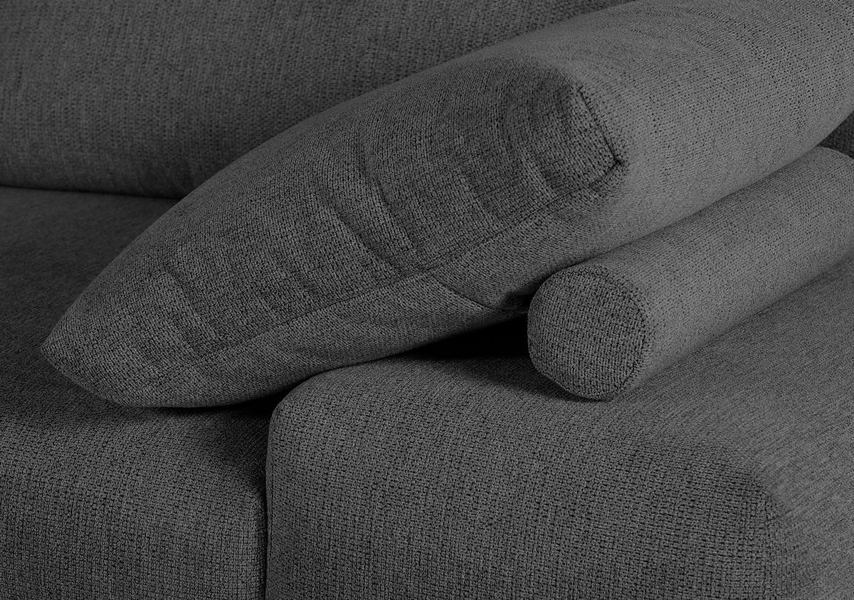 Ecksofa Bolzano - Dunkelgrau/Schwarz, KONVENTIONELL, Textil (240/310cm) - MID.YOU