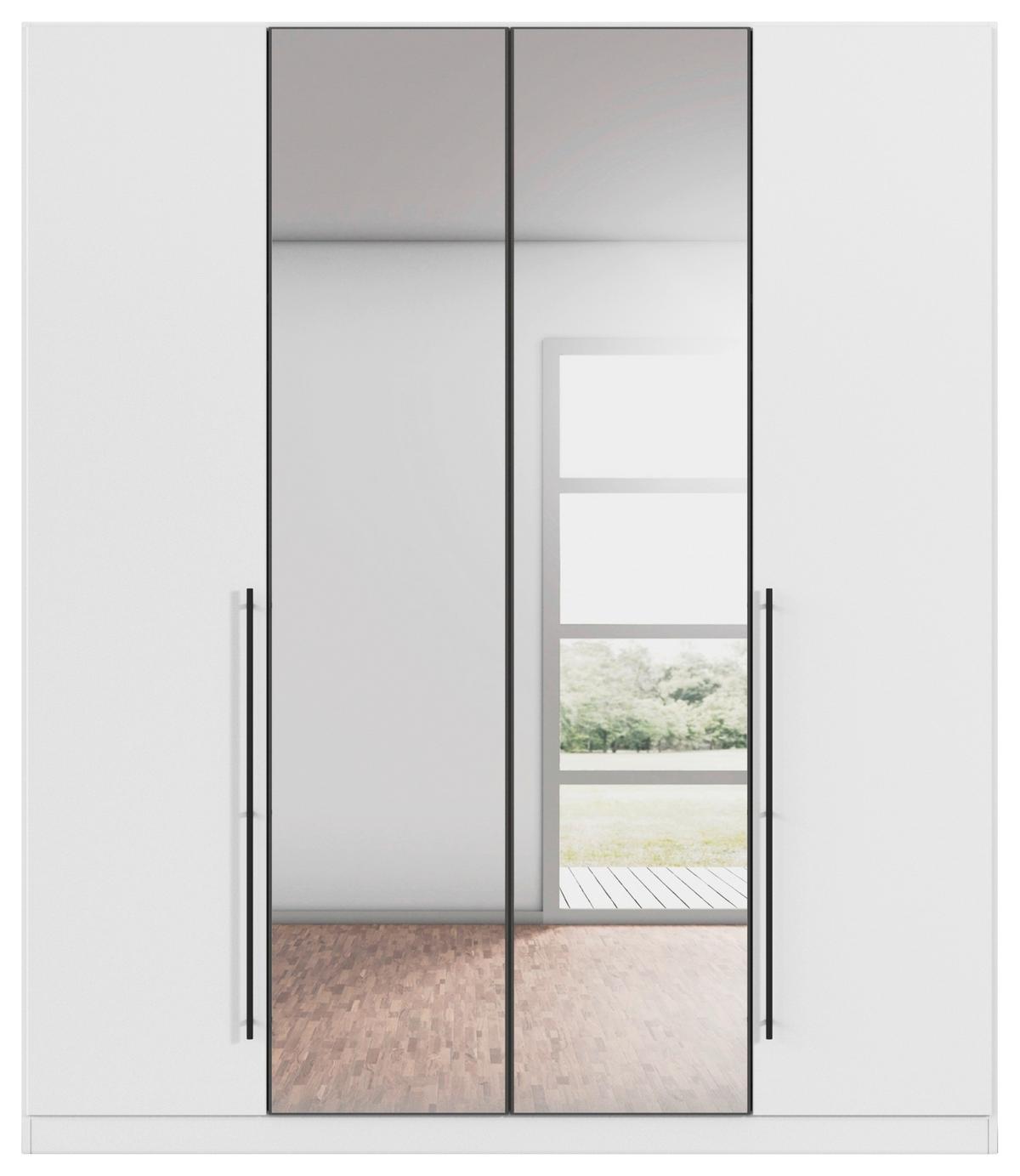Kleiderschrank Safari B: 181 cm - Weiß/Grau, KONVENTIONELL, Holzwerkstoff (181/229/54cm)