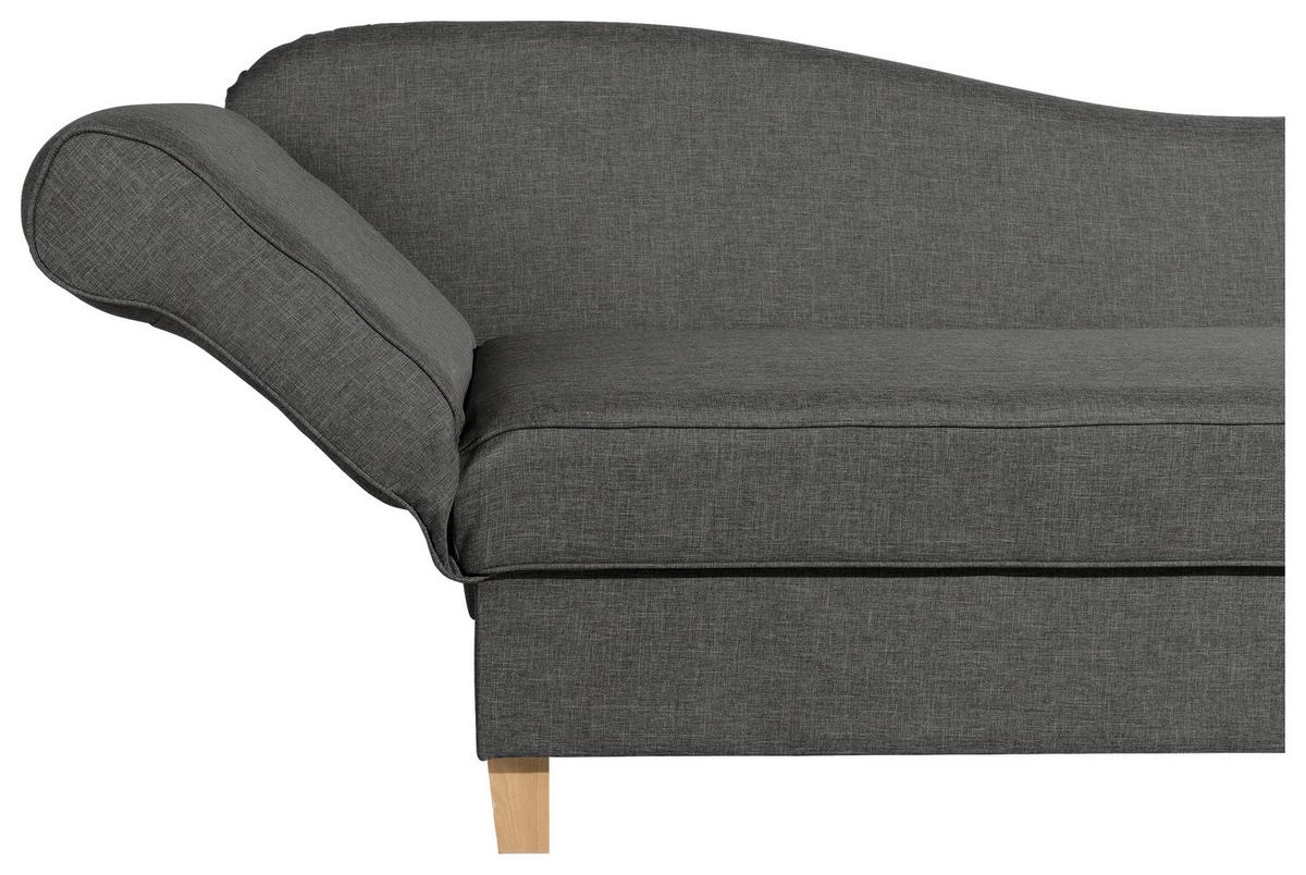 Récamiere Selma In Anthrazit B: 190 cm - Anthrazit/Buchefarben, Design, Textil (190/82/88cm) - Max Winzer