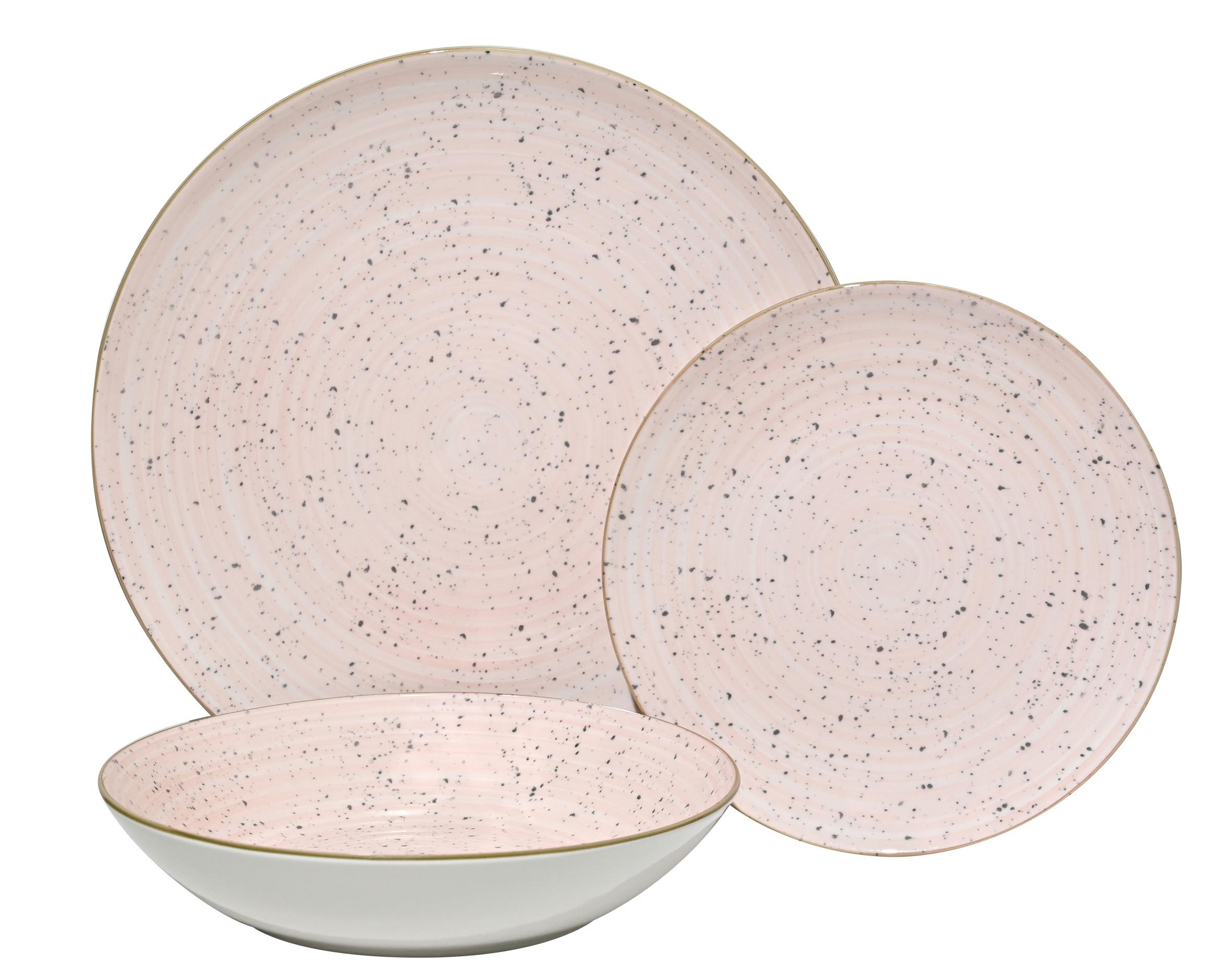 JÍDELNÍ SOUPRAVA 12-dílná, pro 4 osoby - růžová, Konvenční, keramika - Modern Living