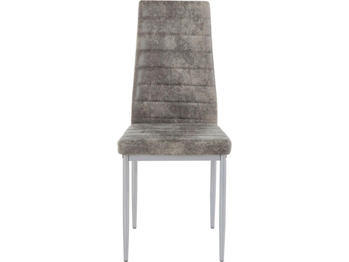 Stuhl-Set Kate Hellgrau B: 42cm 4--Teilig - Hellgrau/Grau, Design, Textil/Metall (42/98/53cm) - MID.YOU