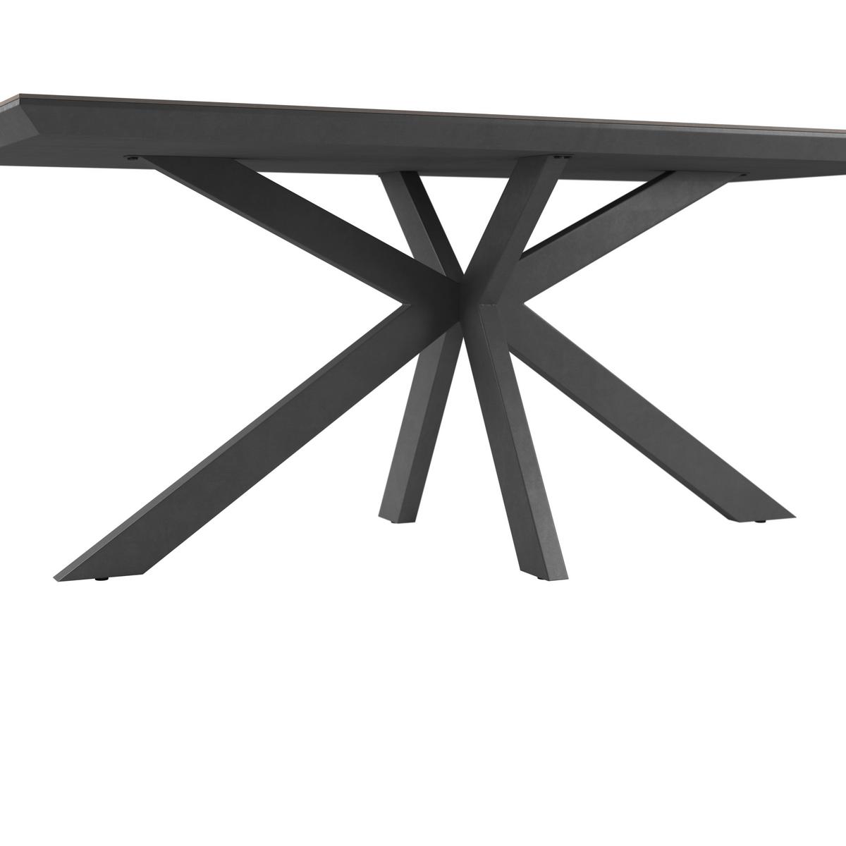 Jídelní stůl STEVE 180 - černá, Moderní, kov/kompozitní dřevo (180/76/90cm)