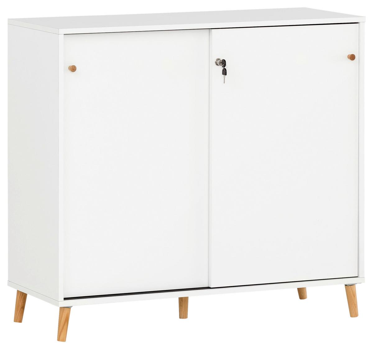 Aktenschrank Serie 500 Weiß B: 100,1 cm - Weiß, MODERN, Holzwerkstoff (100,1/92,6/41cm) - MID.YOU