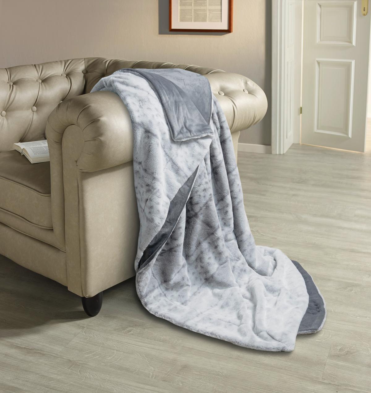 Kuscheldecke Karin Silberfarben 150x200 cm - Silberfarben, ROMANTIK / LANDHAUS, Textil (150/200cm) - James Wood