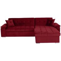 Ecksofa mit Schlaffunktion Keaton + Bettkasten, Burgunder - Bordeaux, Basics, Textil (263/169cm) - Livetastic