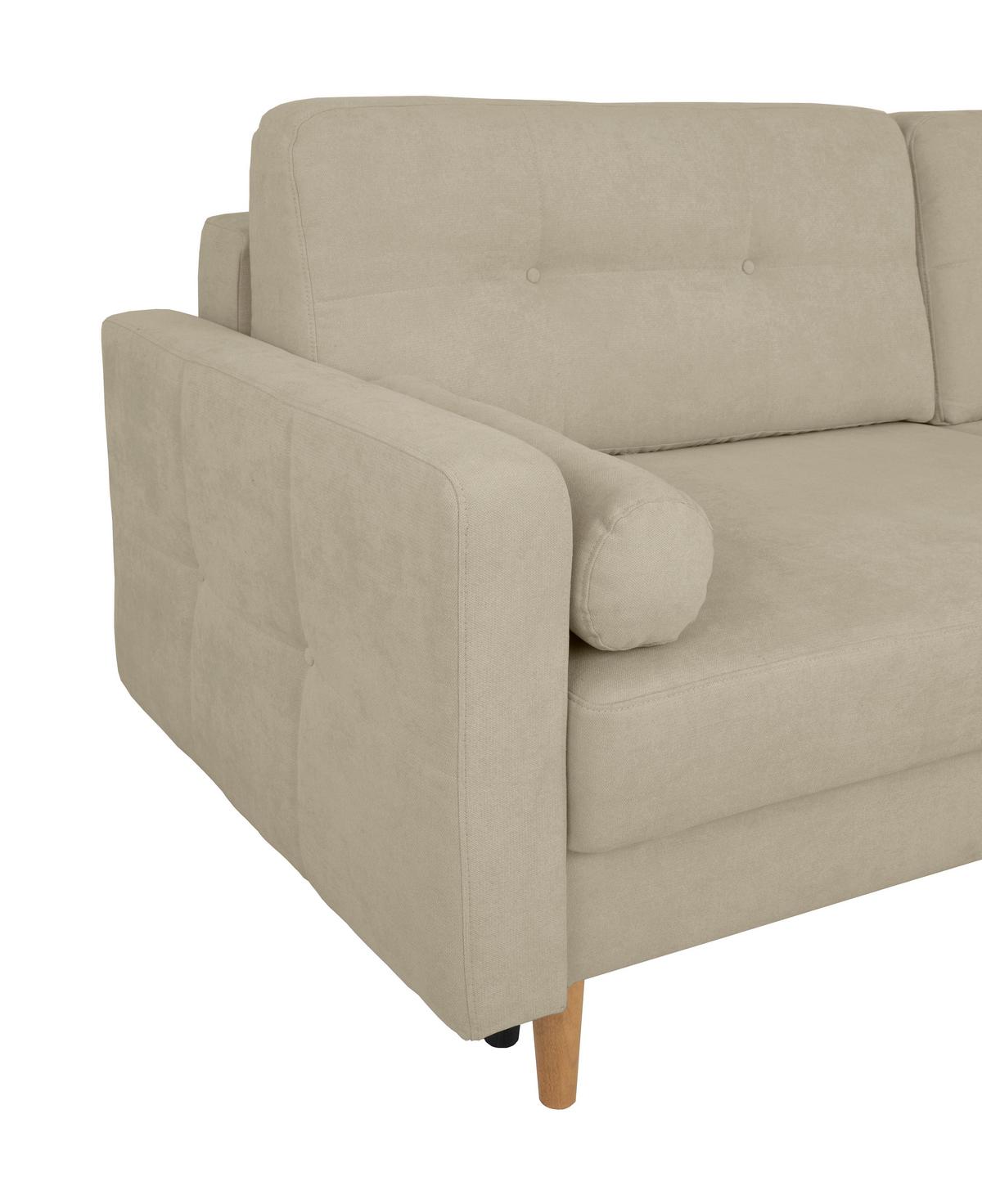 Schlafsofa Noret, Taupe B: 222 Cm - Taupe/Buchefarben, Design, Textil (222/93/99cm) - MID.YOU