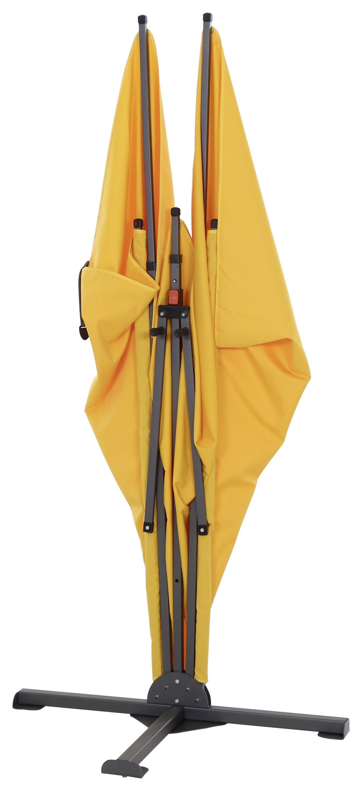 Sichtschutz Anthrazit/Gelb Bh: 280 X150 cm - Gelb/Anthrazit, KONVENTIONELL, Textil/Metall (280/150cm) - Siena Garden