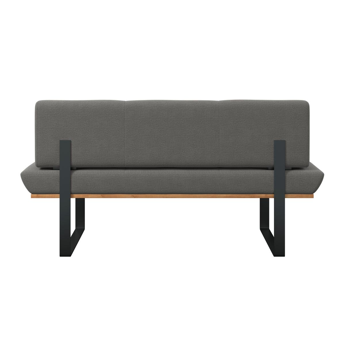 Sitzbank Tristan Webstoff grau, B: 170cm - Schwarz/Grau, MODERN, Holz/Textil (170/48/90cm) - James Wood