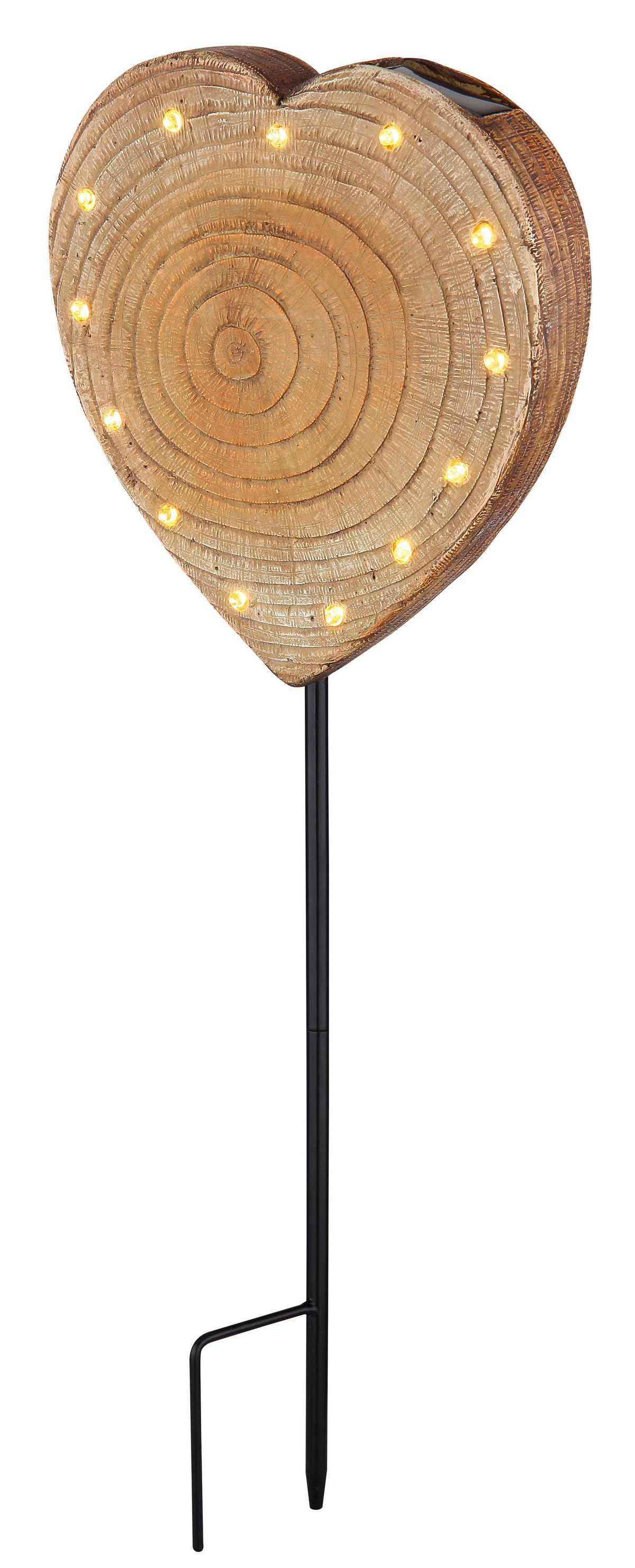 Solarleuchte 36513 - Schwarz/Braun, Natur, Kunststoff/Metall (19/9,5/50cm) - Globo