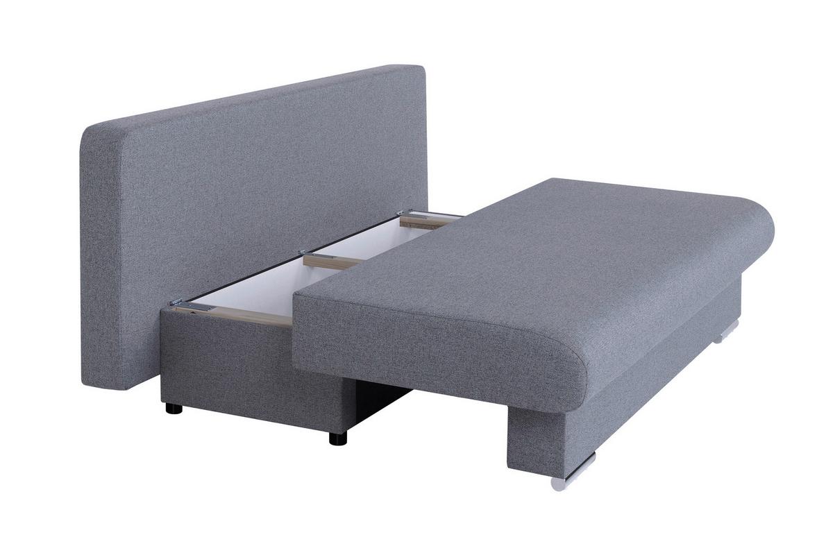 Rozkládací pohovka BORA, světle šedá tkanina LUMOS - černá/světle šedá, Design, kompozitní dřevo/textil (193/85/86cm) - P & B