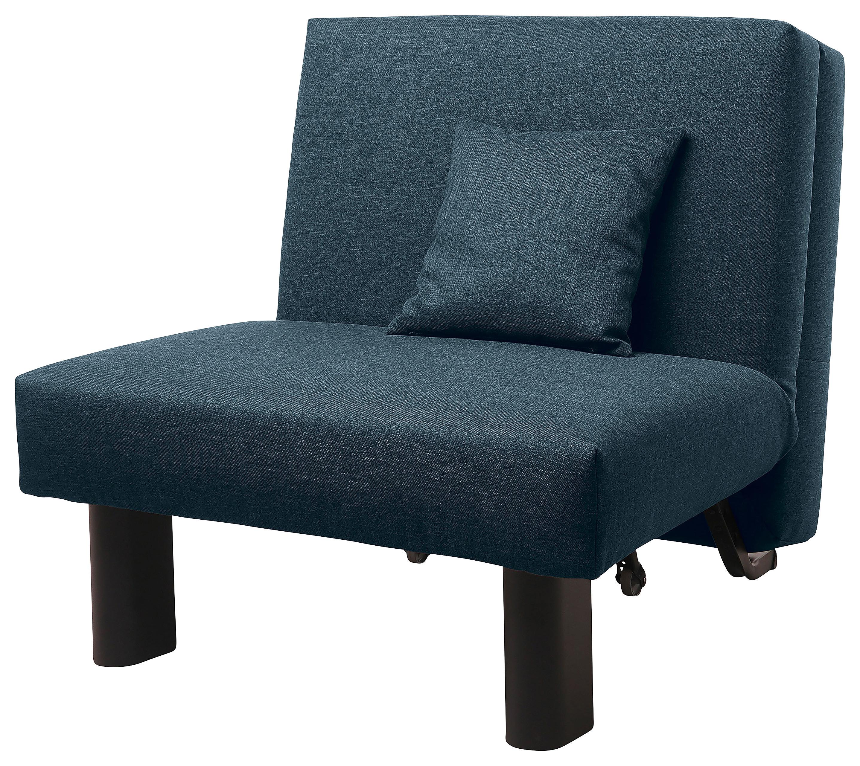 Schlafsessel Columbus Dunkelblau Inkl. Zierkissen - Schwarz/Dunkelblau, Design, Textil (85/85/100cm) - Max Winzer