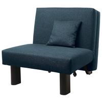 Schlafsessel Columbus Dunkelblau inkl. Zierkissen - Schwarz/Dunkelblau, Design, Textil (85/85/100cm) - Max Winzer