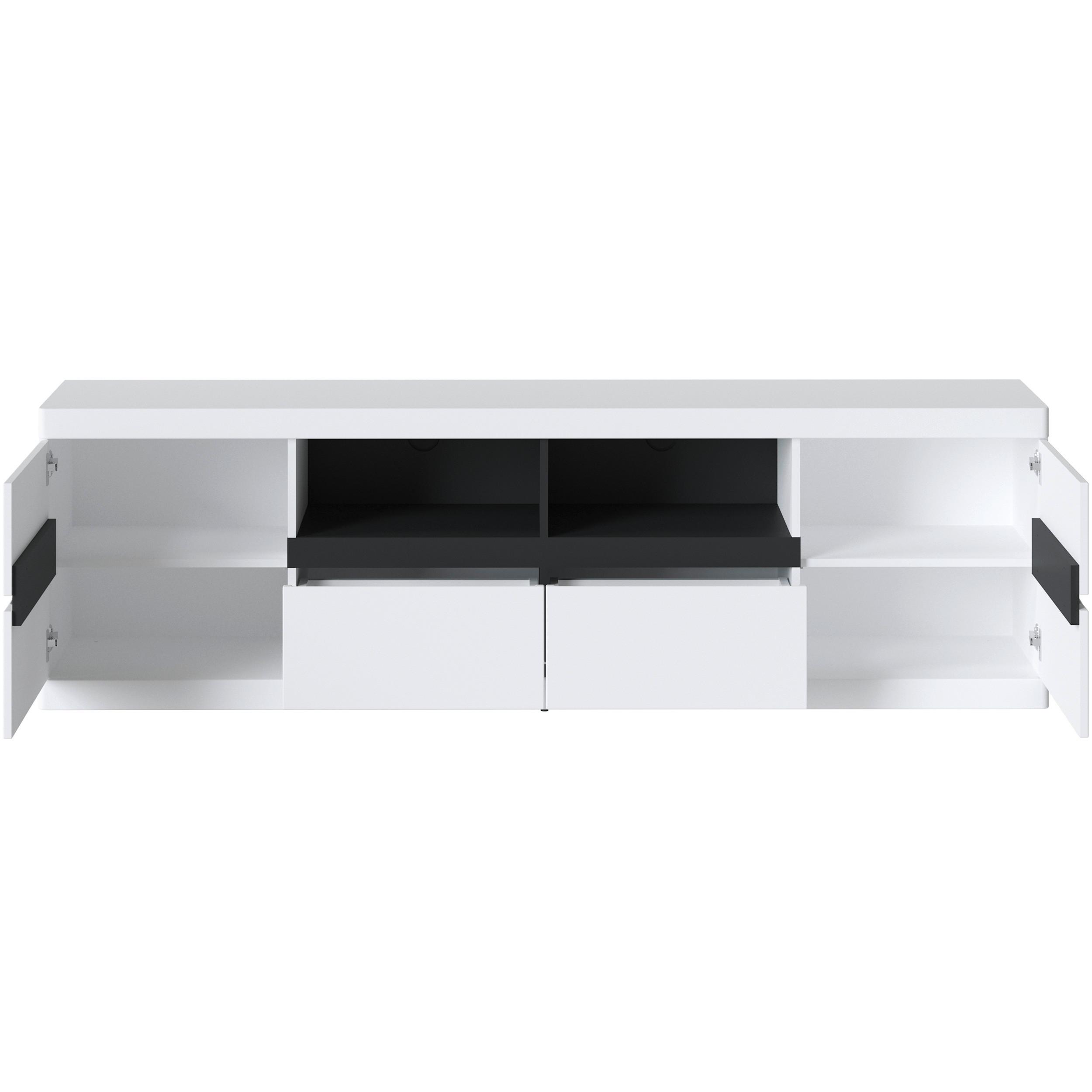 TV-Element Turino Weiß Graphit B: 200 cm - Graphitfarben/Weiß, Trend, Holzwerkstoff (200/60/39,9cm)