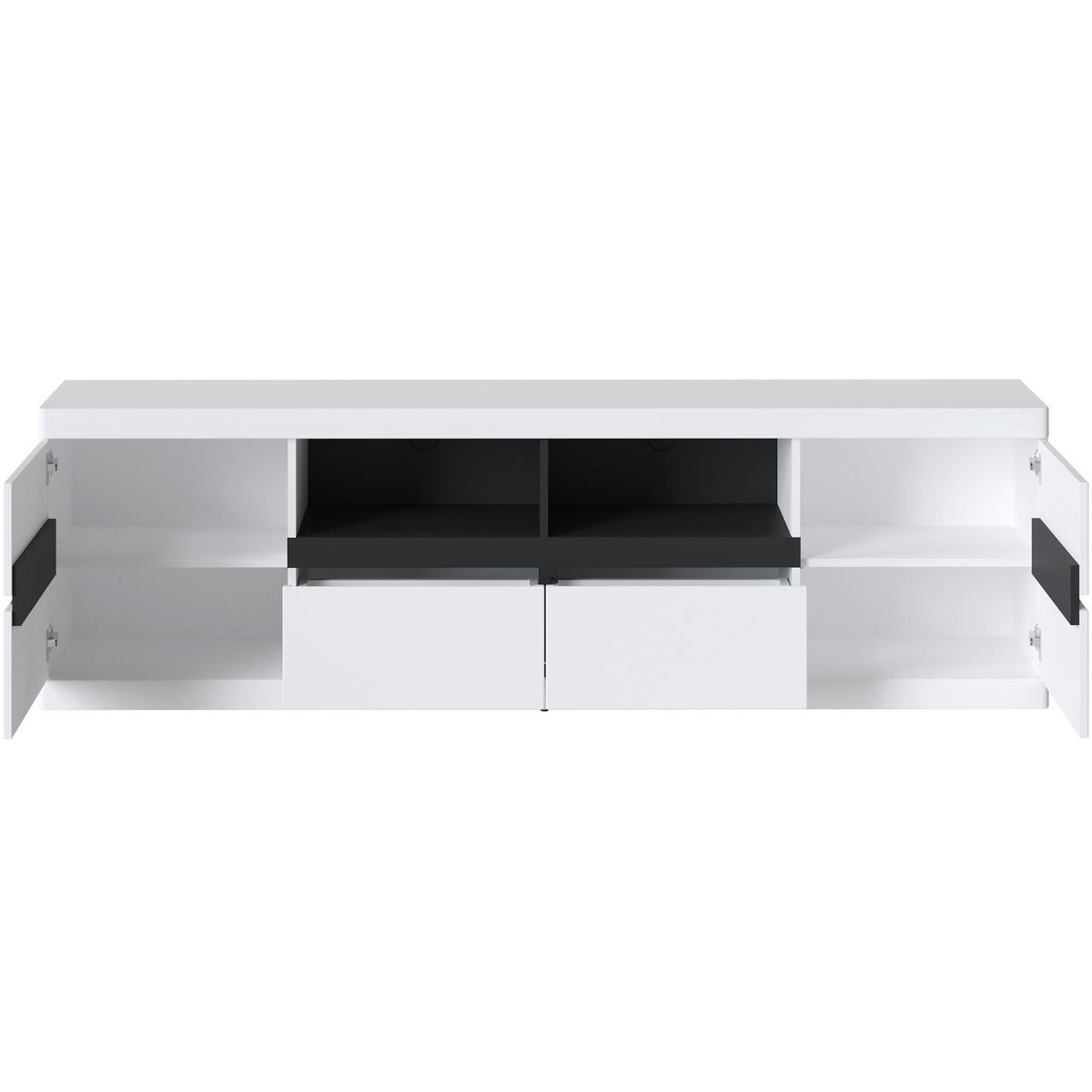 TV-Element Turino Weiß Graphit B: 200 cm - Graphitfarben/Weiß, Trend, Holzwerkstoff (200/60/39,9cm)