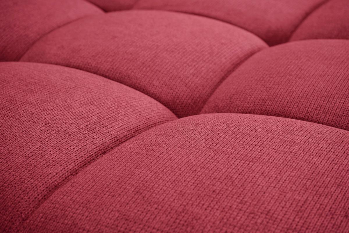Rohová sedačka ERICE, pravá, červená - chrómová/červená, Design, textil/plast (312/198cm)