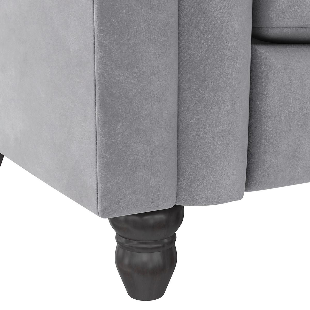 Schlafsofa Firenze Hellgrau, mit Schlaffunktion - Hellgrau/Schwarz, Basics, Textil (236/83/87cm) - Livetastic