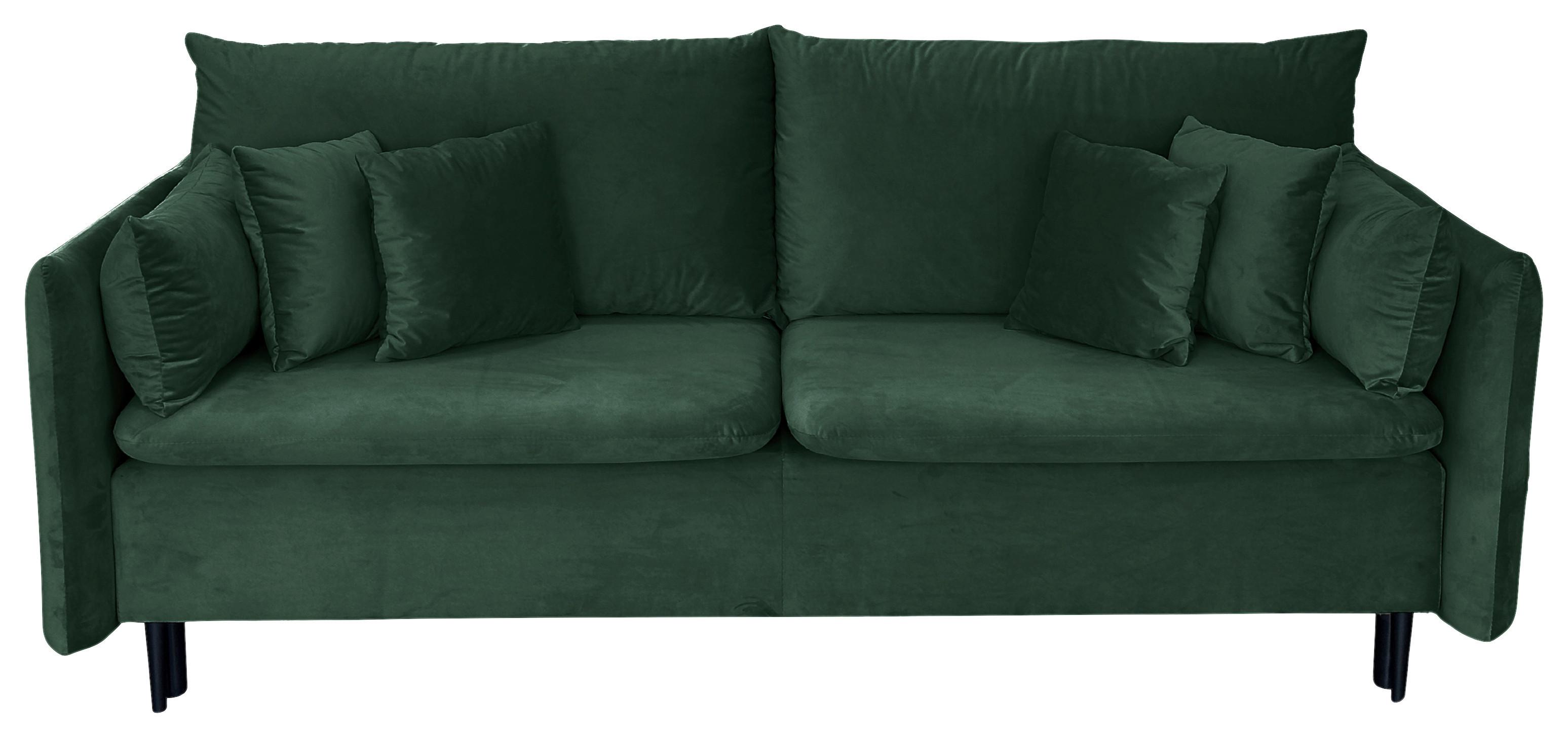 Schlafsofa Mit Bettkasten Orlando Grün B: 220 Cm - Schwarz/Grün, Design, Textil (220/96/102cm) - MID.YOU