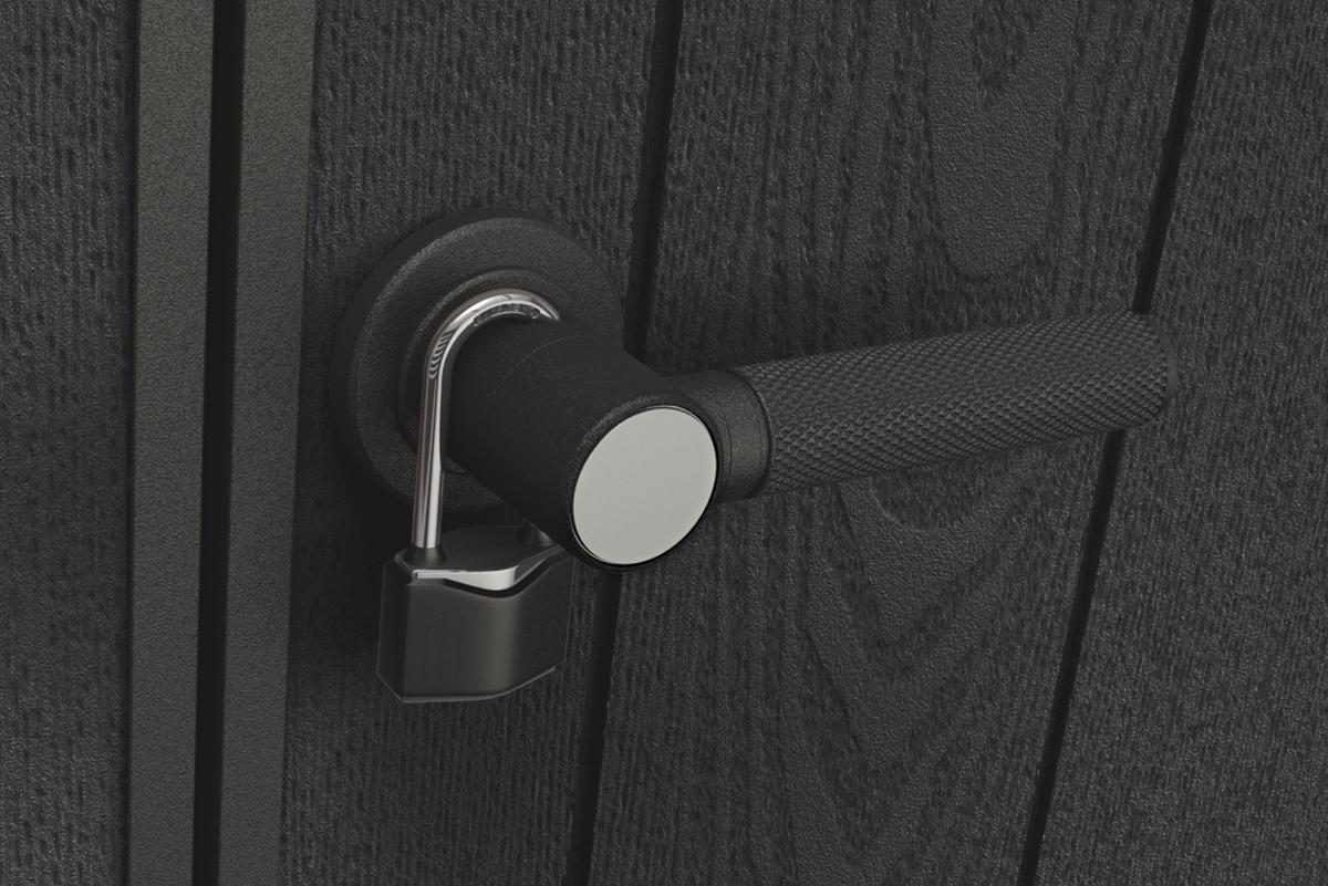 ZÁHRADNÝ DOMČEK PENT 9X7 - farba vlašského orecha, plast (279/226/218cm) - Ambia Garden