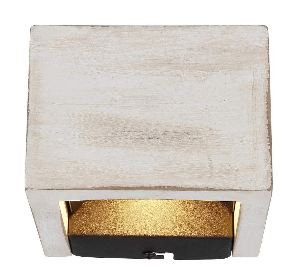 Led-wandleuchte 15553w1a - Schwarz/Weiß, Design, Holzwerkstoff/Metall (13.2/11.3/9.8cm) - Globo