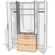 Kleiderschrank Unit 4trg. Maxihöhe - KONVENTIONELL (182,2/242,2/58,3cm) - Ondega